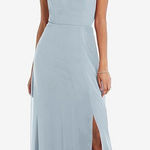 After Six  Tie-Back Cutout Maxi Dress With Front Slit In Mist Size 14 Photo 0