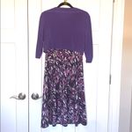Perceptions Purple Print Midi Dress with Matching Bolero Photo 1