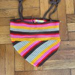 Urban Outfitters Layla Handkerchief Hem Crochet Retro Striped Crop Top X-Small. Photo 1
