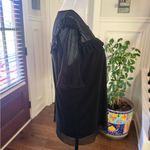 Milan Kiss NWOT Elegant Swiss Dot Black Ruffle Top Size L Photo 2