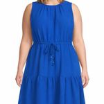 Calvin Klein  Sleeveless Tiered Dress in Capri Blue Size 16 Photo 0