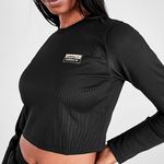 Adidas Originals Outline Ribbed Crop Long-Sleeve Shirt  Size XS Photo 1