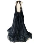GALINA SIGNATURE Beaded Maxi Wedding Gown with Train Black Size 22W Photo 7