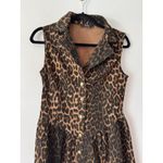 Lulus NWOT Levon Brown Leopard Print Denim Button Front Midi Dress Size Small Photo 5