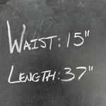 Black 100% Linen Boho Eagle's Eye Maxi Skirt w/ Drawstring Waist and Front Slit Size 8 Photo 6