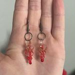 Handmade Blown Glass Twisty Spiral Earrings Photo 2