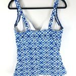 Lands' End Tankini Top Underwire Removable Pads Tummy Control Blue White 4 Photo 1