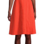 Saks 5th Avenue Saks Fifth Avenue Linen fit flare red dress size large vacation summer‎ beach Photo 0