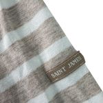SAINT JAMES Striped Sleeve T Shirt Women Beige White Casual Breton Top Large Tan Photo 5