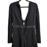 Diane Von Furstenberg DVF Black Long Sleeve Satin Waist Elegant Kyara Romper Playsuit Size 2 Photo 4