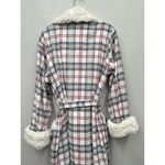 Pottery Barn  Womens Plaid Flannel Soft Faux Fur Belted Robe Generous S-M Photo 4