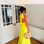 House Of CB  OLESSIA ACID LIME BACKLESS HALTER MAXI DRESS NWOT gown size S neon Photo 11