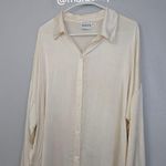 SNDYS Mystic Satin Champagne Shirt Dress Size 10 Photo 4