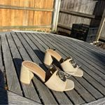 A New Day  Womens Arden Raffia Ornamented Block Heels Tan Brown size 7 summer nwt Photo 2