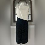 St. John  Colorblock Tuxedo Bodice Dress w/Sequin Ribbed Knit, Size 10 NWT $1395 Photo 4