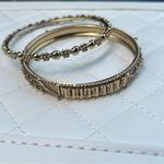 Elegant & Detailed Gold Bangle Set Tan Photo 1