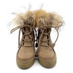 Cecelia New York Holly Wedge Bootie Chestnut Suede Fox Fur Lace Up Boot Size 9 Brown Photo 8