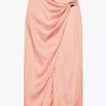 ZARA NWT  XS Skirt Satin Faux Wrap Midi Long Straight Gold Buckle Detail Women Photo 1