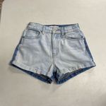 PacSun Mom Denim Shorts Two-Toned 2.5”Inseam Cuffed Hem Size 24 Blue Photo 10