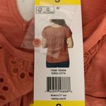 Ella Moss  Womens Top Blouse Slub Knit Embroidered Keyhole Orange Size S Photo 3