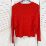 Aerie Cable Knit Crewneck Crop Sweater Red Small Photo 7