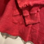 Ruff Hewn  Size 1X Red Waffle Knit Quarter Zip Long Sleeve Hooded Sweatshirt Photo 1