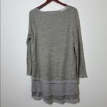 easel  anthropology Heather Gray Layered Tunic Top sz L Photo 4