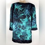 Apostrophe Green and Black Tropical Palm Print Top Large Photo 5