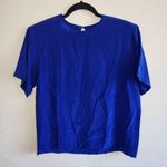 Oscar de la Renta  blue silk blouse size medium Photo 0