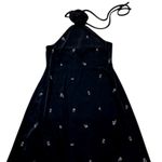 We Wore What NWT Embroidered Flower Velvet High Neck Halter Midi Dress Black Photo 2