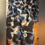 Badgley Mischka Women's Mischka blue multi-color long sleeve button down shirt size medium Photo 7