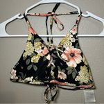 Billabong NEW Away We Go Black Floral Print Cami Bikini Top Women’s Size Medium Photo 2