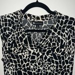 Valerie Bertinelli Black and Tan Animal Print Sleeveless Mini Dress Photo 3