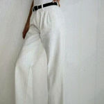 Madewell $148 The Harlow Wide Leg Straight Jeans in Natural Off White Size 33 Photo 0