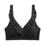 Ralph Lauren  Black Underwire Ruffle Bikini Top Women's Size 14 NWT Photo 1
