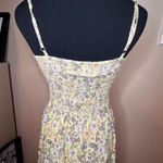 Hollister Floral Side Slit Midi Yellow Green Dress SZ S Feminine Fairycore Girly Photo 3