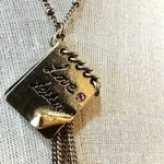 Gold tone love letters bow necklace Photo 4