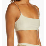 We Wore What  Chain Cami Bra Top Ribbed Cropped Khaki Revolve Athleisure Large NWT Photo 4