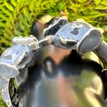 Grey elephant enamel hinged bangle bracelet Gray Photo 8