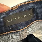 Silver Jeans  Women Sz 27 Boyfriend Mid-Rise Cuffed Shorts Distressed Photo 2