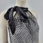 Mark & James Glittery Sequin Dress Womens M Black Silver Halter Tie Neck Mini Size M Photo 3