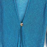 Coldwater Creek  Women's Slub Knit Linen‎ Blend Long Cardigan Blue Green Medium Photo 4