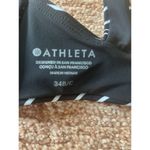 Athleta  Black White Stripe High Neck Crossback Swim /Sport Top 34B/C Photo 3