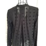 Bobeau  Top Black V-Neck Long Sleeve Flocked Hearts Hi-Low Hem Womens Size (L) Photo 2