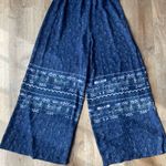 AQUA  Navy Blue Boho Wide Leg Jumpsuit Women’s Size Small Flutter Sleeve Elastic Waist Photo 1