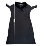 Ralph Lauren Lauren  Draped Black Dress Women's Sz 16W Velvet Collar Long Sleeve Photo 8