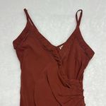 Free People  Dylan V-neck Wine red Wrap Mini dress. Sz M minimalist Photo 5