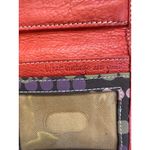 Fossil Women's Orange Genuine Pebble Leather Bi-Fold Snap Button Slim Wallet Photo 5