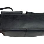 Liz Claiborne Black Natural Leather Stitched Shoulder Bag Purse Photo 3