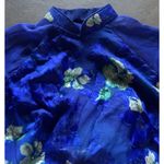 Vintage Cheongsam Long Blue Floral Stone Dress Women’s Sz S Blue Flower Pattern Photo 15